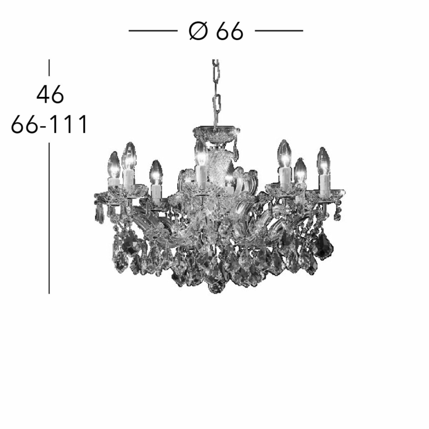 Kolarz 3149.88.3.KoT - Kristalni luster na lancu MARIA LOUISE 8xE14/40W/230V 24K zlatna