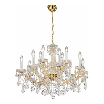 Kolarz 3149.88+4.3.KoT - Kristalni luster na lancu MARIA LOUISE 12xE14/40W/230V 24K zlatna