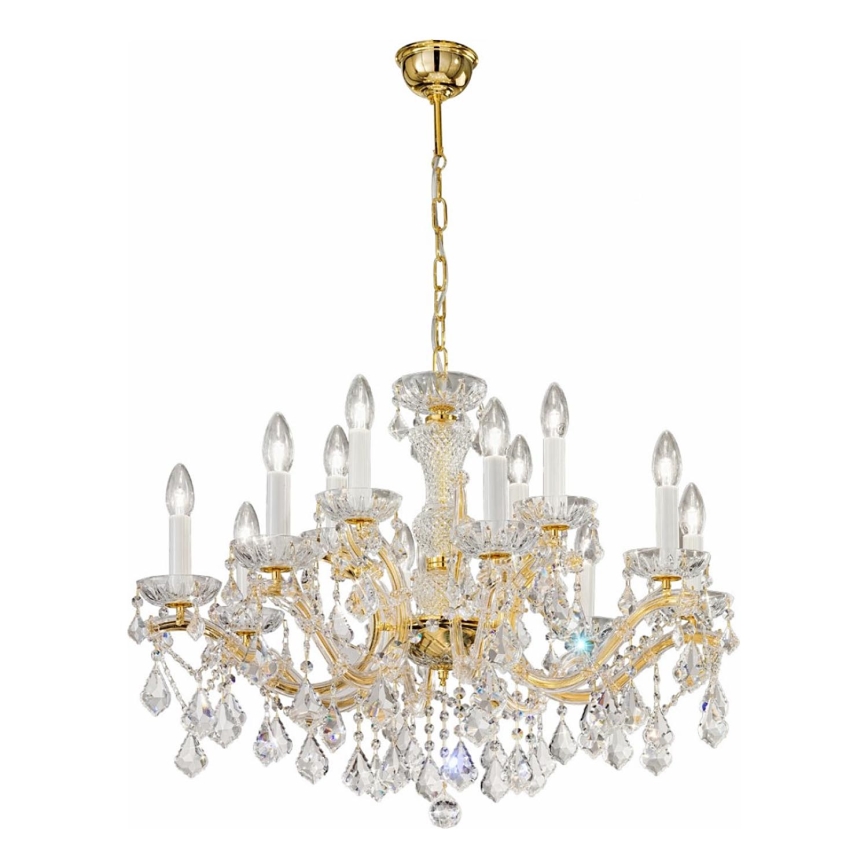 Kolarz 3149.88+4.3.KoT - Kristalni luster na lancu MARIA LOUISE 12xE14/40W/230V 24K zlatna