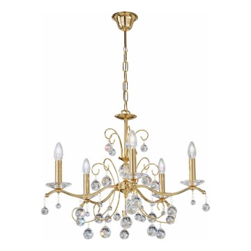 Kolarz 3234.85.3.KoT - Kristalni luster na lancu CARMEN 5xE14/60W/230V 24K zlatna