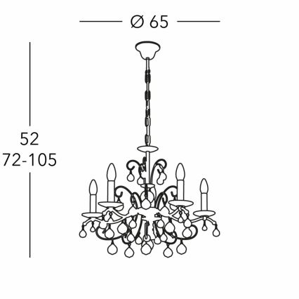 Kolarz 3234.85.3.KoT - Kristalni luster na lancu CARMEN 5xE14/60W/230V 24K zlatna