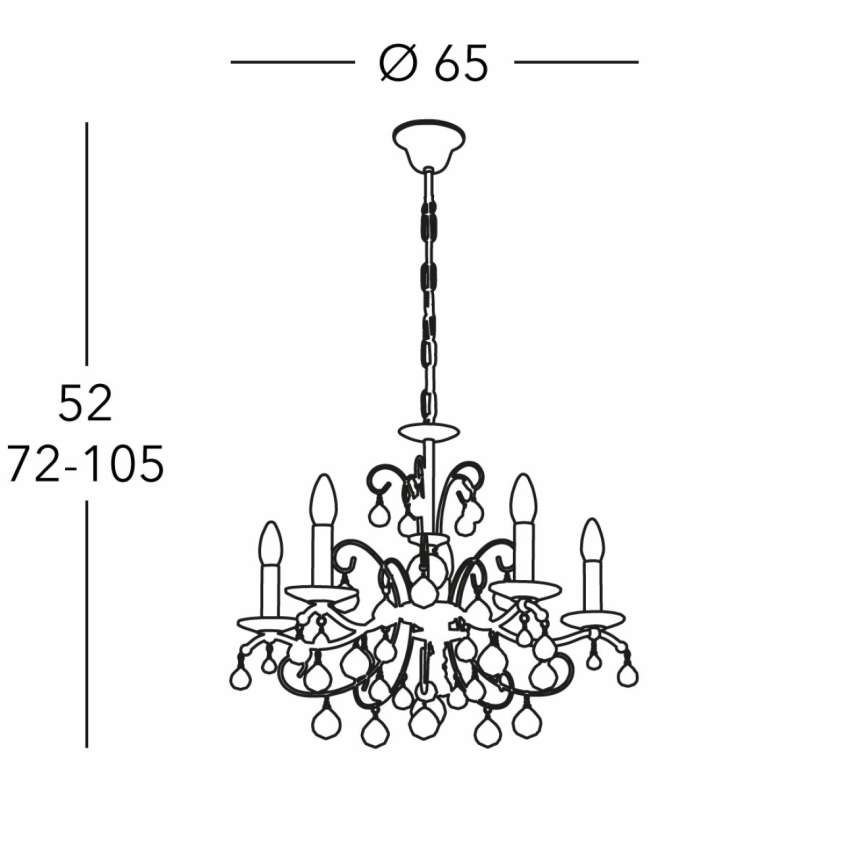 Kolarz 3234.85.3.KoT - Kristalni luster na lancu CARMEN 5xE14/60W/230V 24K zlatna