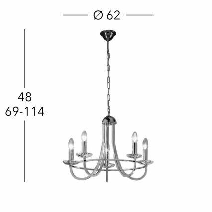 Kolarz 330.85.8C - Kristalni luster na lancu IMPERIAL 5xE14/60W/230V zlatna