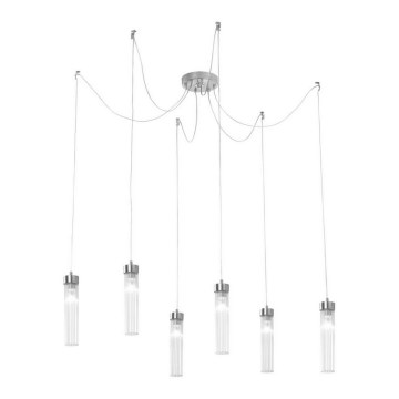 Kolarz 6009.30650 - Luster na sajli RAGGIO 6xE14/25W/230V pauk srebro