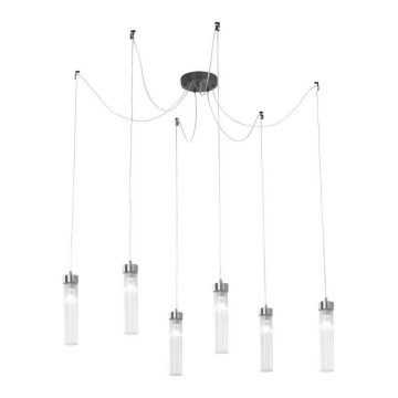 Kolarz 6009.30660 - Luster na sajli RAGGIO 6xE14/25W/230V pauk mat krom