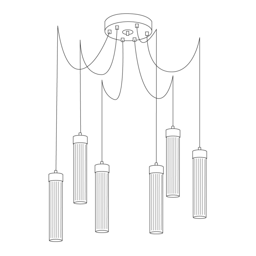Kolarz 6009.30660 - Luster na sajli RAGGIO 6xE14/25W/230V pauk mat krom