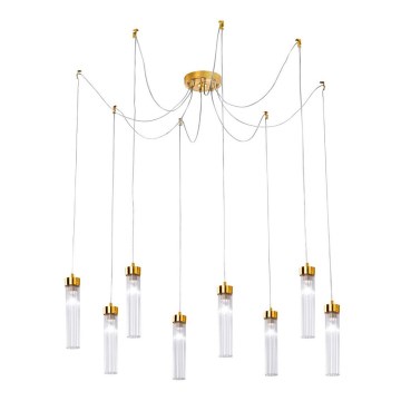 Kolarz 6009.30830 - Luster na sajli RAGGIO 8xE14/25W/230V pauk 24K zlatna