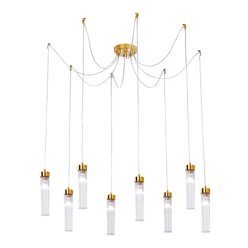 Kolarz 6009.30830 - Luster na sajli RAGGIO 8xE14/25W/230V pauk 24K zlatna