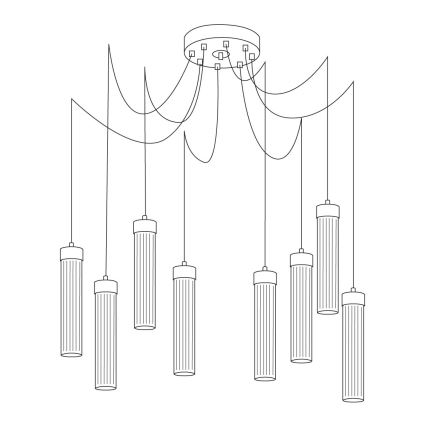 Kolarz 6009.30830 - Luster na sajli RAGGIO 8xE14/25W/230V pauk 24K zlatna