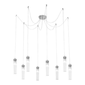 Kolarz 6009.30850 - Luster na sajli RAGGIO 8xE14/25W/230V pauk srebro