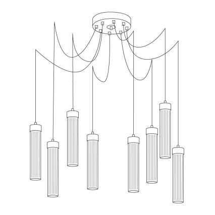 Kolarz 6009.30850 - Luster na sajli RAGGIO 8xE14/25W/230V pauk srebro
