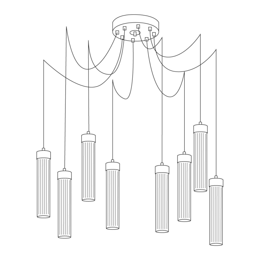 Kolarz 6009.30850 - Luster na sajli RAGGIO 8xE14/25W/230V pauk srebro