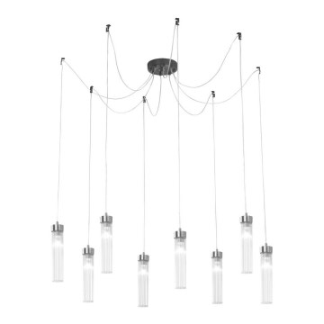 Kolarz 6009.30860 - Luster na sajli RAGGIO 8xE14/25W/230V pauk mat krom