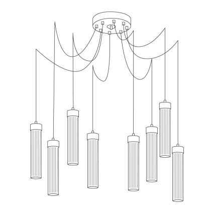 Kolarz 6009.30860 - Luster na sajli RAGGIO 8xE14/25W/230V pauk mat krom