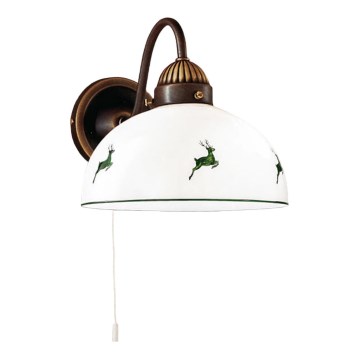 Kolarz 731.61.100 - Zidna lampa NONNA 1xE27/75W/230V braon/jelen zelena