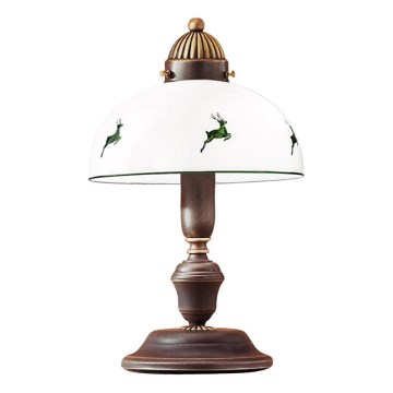 Kolarz 731.73.100 - Stona lampa NONNA 1xE27/75W/230V braon/jelen zelena