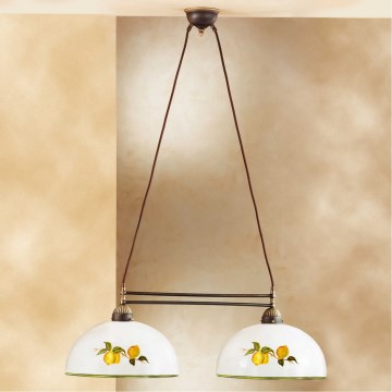 Kolarz 731.82.129 - Luster na sajli NONNA 2xE27/75W/230V limunovi