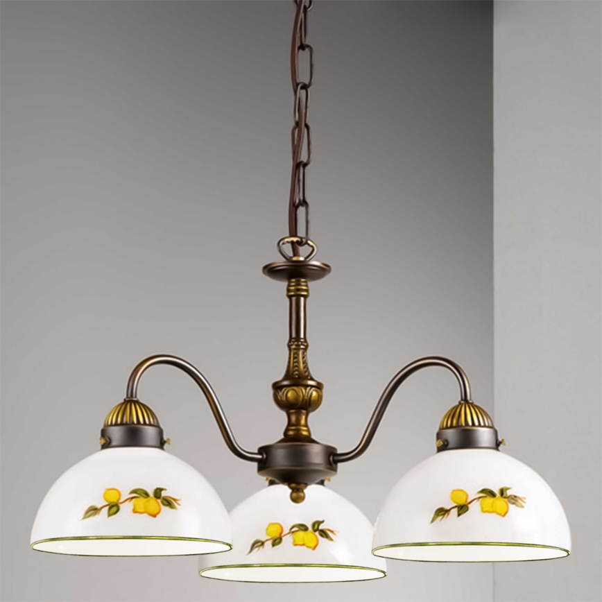 Kolarz 731.83.126 - Luster na lancu NONNA 3xE27/75W/230V limunovi