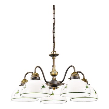Kolarz 731.85.100 - Luster na lancu NONNA 5xE27/75W/230V jelen zelena
