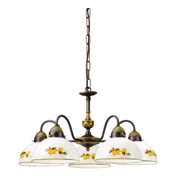 Kolarz 731.85.126 - Luster na lancu NONNA 5xE27/75W/230V limunovi
