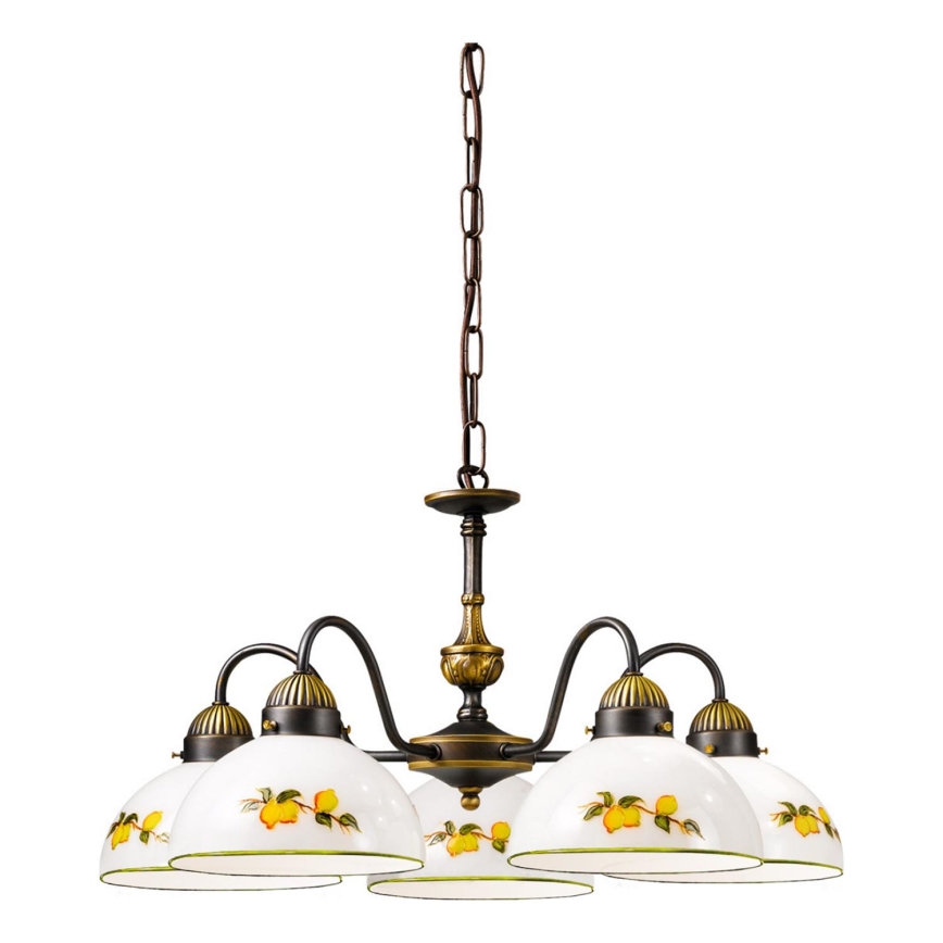 Kolarz 731.85.126 - Luster na lancu NONNA 5xE27/75W/230V limunovi