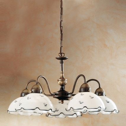 Kolarz 731.85.17 - Luster na lancu NONNA 5xE27/75W/230V plava