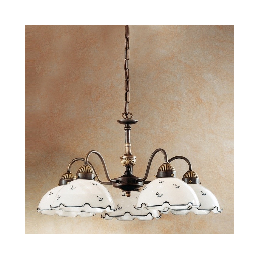 Kolarz 731.85.17 - Luster na lancu NONNA 5xE27/75W/230V plava