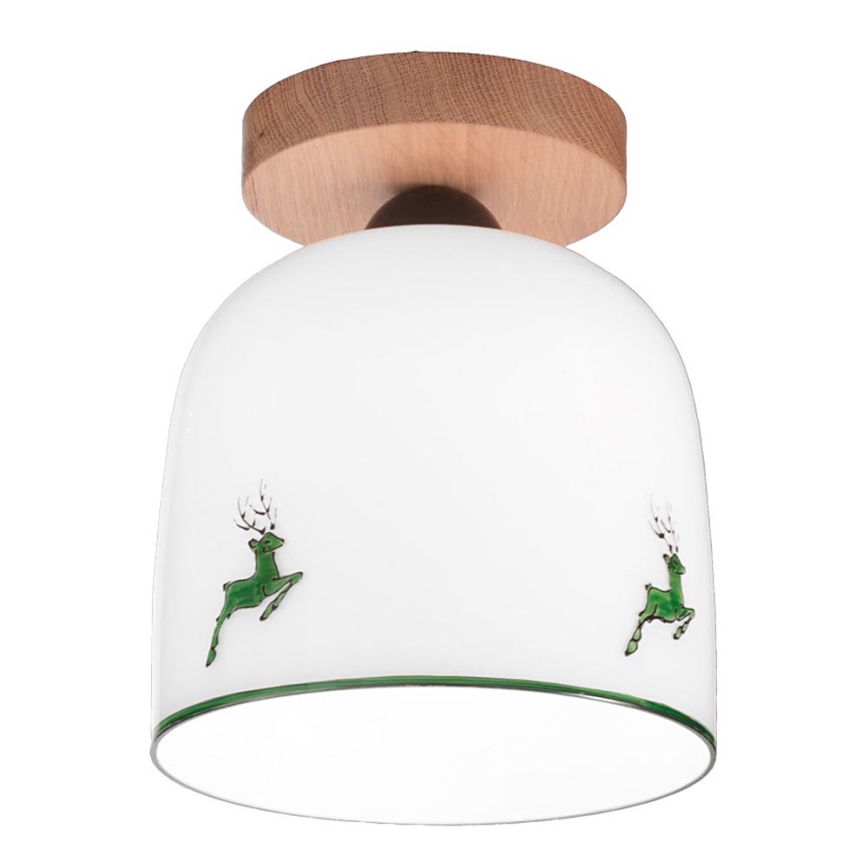 Kolarz A1352.11.G.100 - Plafonski luster NONNA 1xE27/60W/230V jelenji hrast/bela/zelena