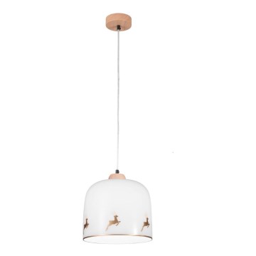 Kolarz A1352.31.Au.100 - Luster na sajli NONNA 1xE27/60W/230V jelenji hrast/bela/zlatna