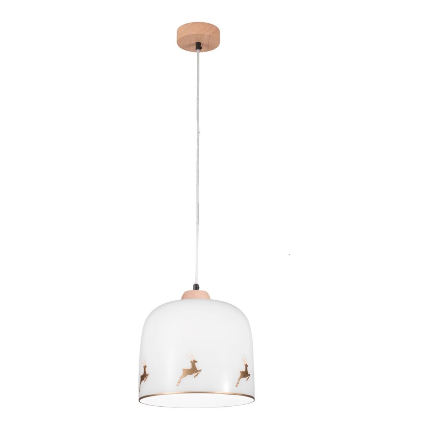 Kolarz A1352.31.Au.100 - Luster na sajli NONNA 1xE27/60W/230V jelenji hrast/bela/zlatna