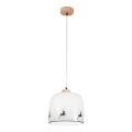 Kolarz A1352.31.G.100 - Luster na sajli NONNA 1xE27/60W/230V jelenji hrast/bela/zelena