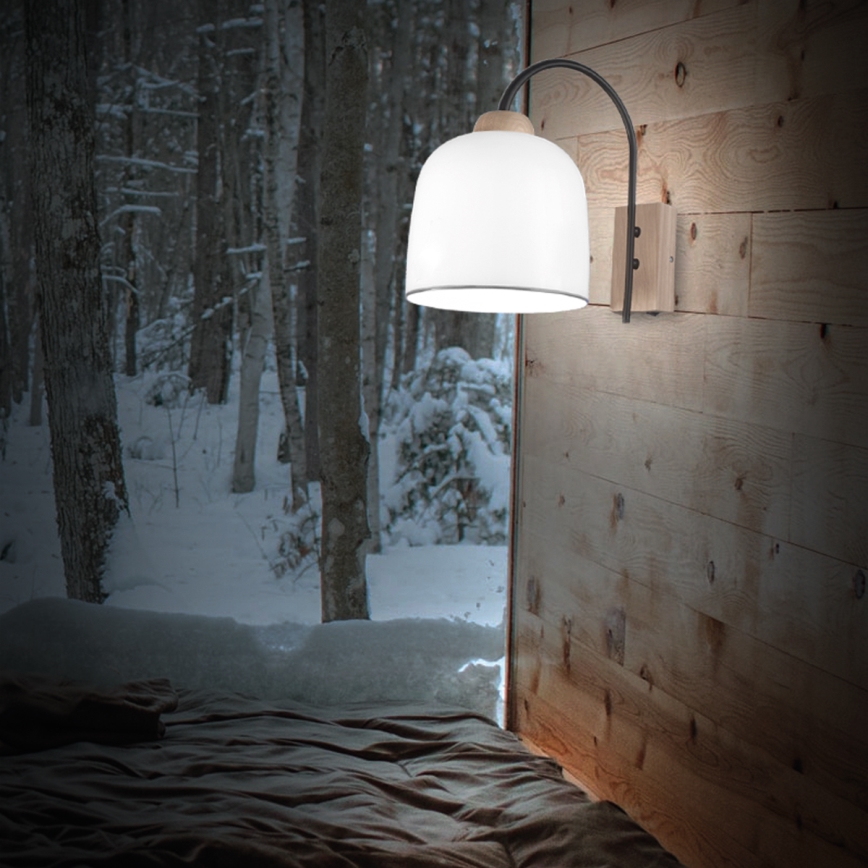 Kolarz A1352.61.Gr - Zidna lampa NONNA 1xE27/60W/230V hrast/bela/sivo