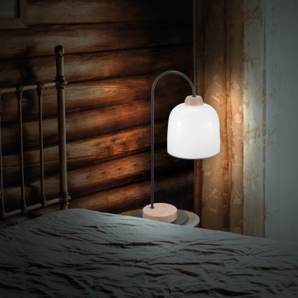 Kolarz A1352.71.Gr - Stona lampa NONNA 1xE27/60W/230V hrast/bela/sivo