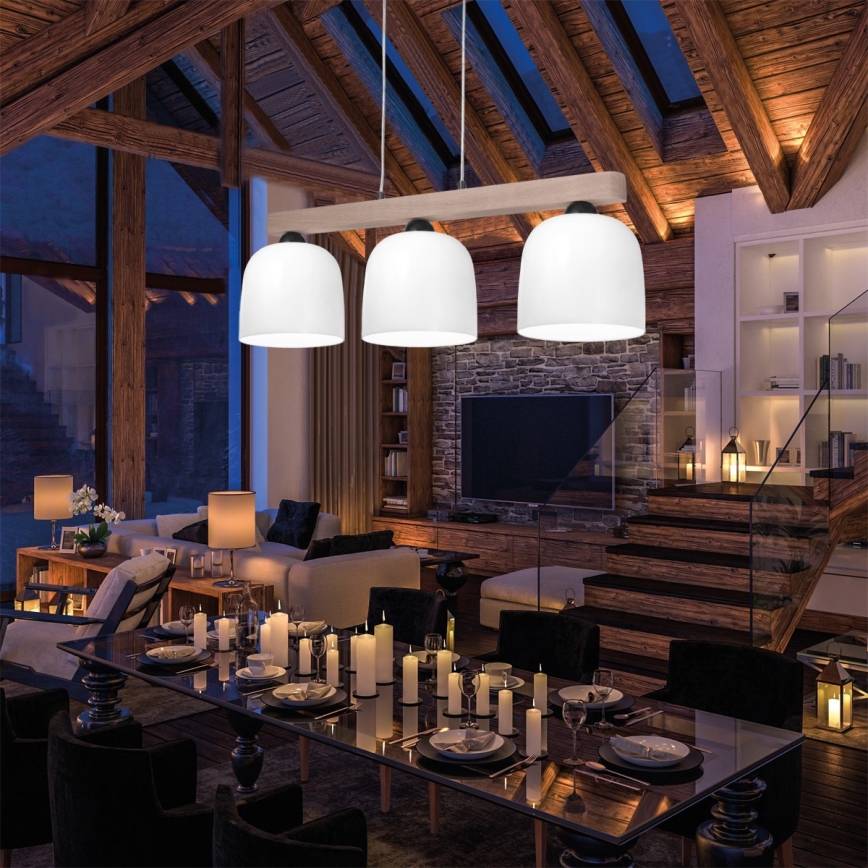 Kolarz A1352.83.W - Luster na sajli NONNA 3xE27/60W/230V hrast/bela