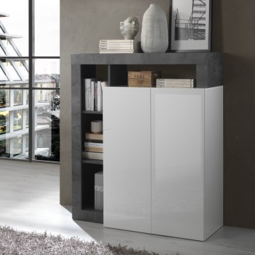 Komoda LENOR bela/antracit