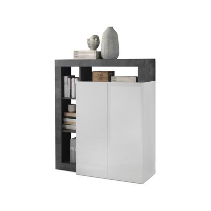 Komoda LENOR bela/antracit