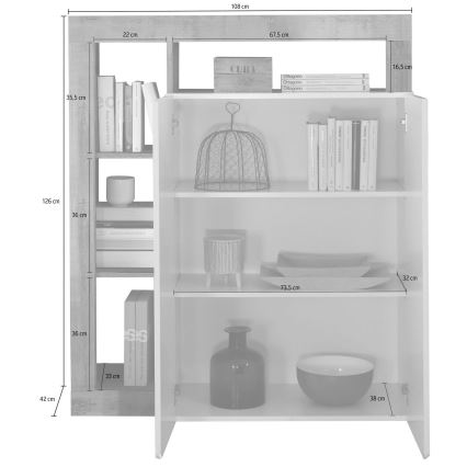 Komoda LENOR bela/antracit