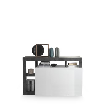 Komoda LENOR bela/antracit