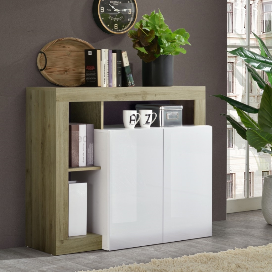 Komoda LENOR bela/braon