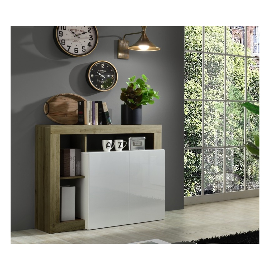 Komoda LENOR bela/braon