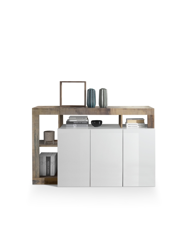 Komoda LENOR bela/braon