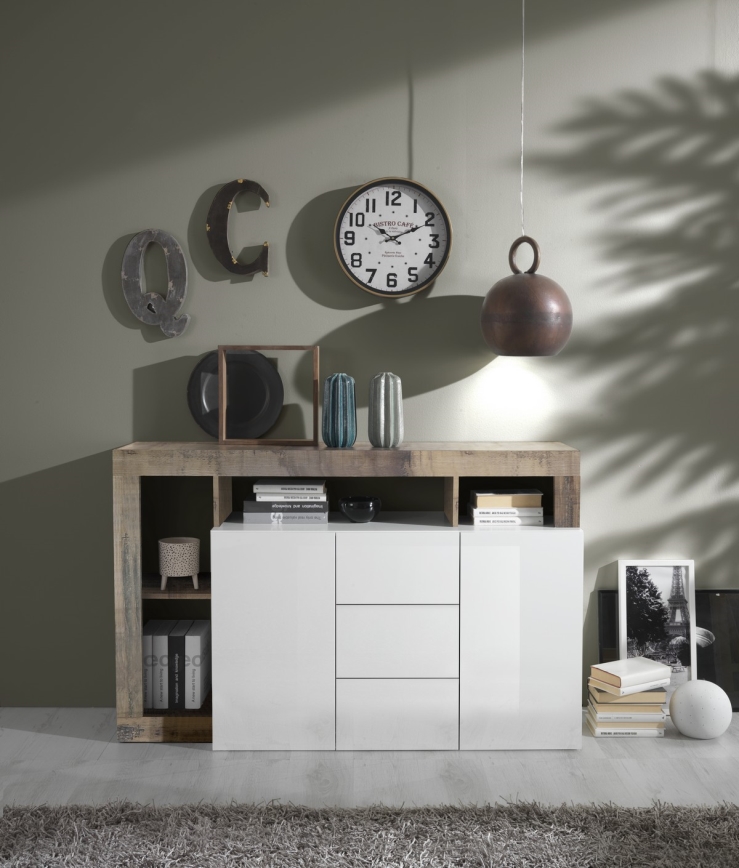 Komoda LENOR bela/braon