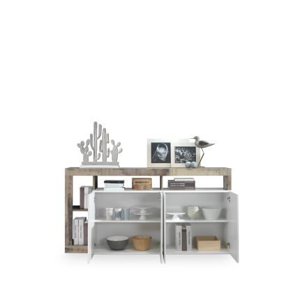 Komoda LENOR bela/smeđa