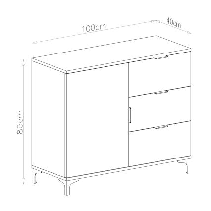 Komoda LORA sa fiokama, bela