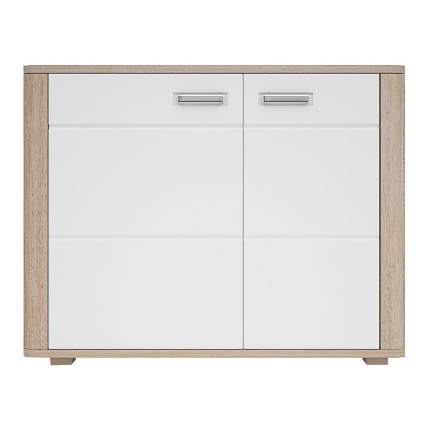 Komoda MOLDIS 85,5x107 cm braon/bela