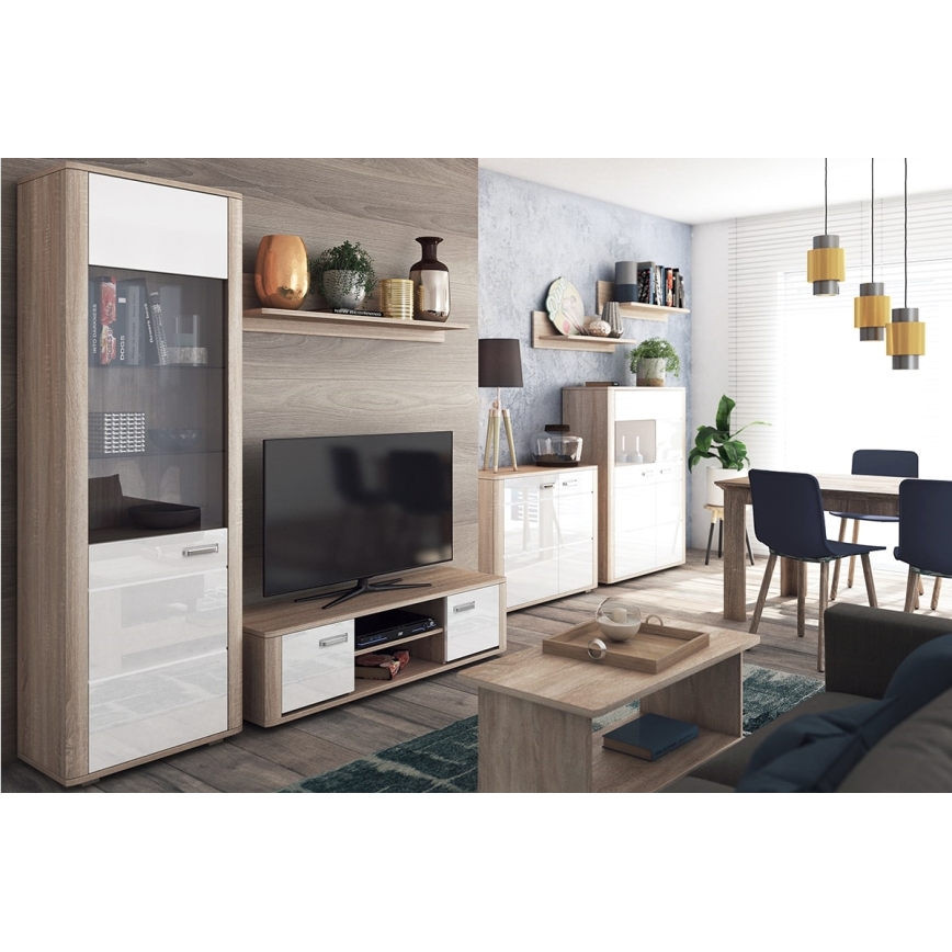 Komoda MOLDIS 85,5x107 cm braon/bela