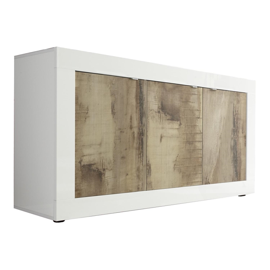 Komoda NERILA bela/smeđa