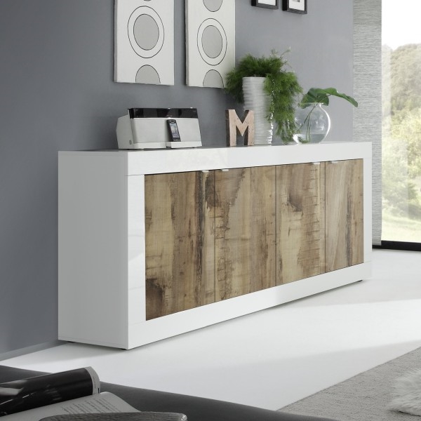 Komoda NERILA bela/smeđa