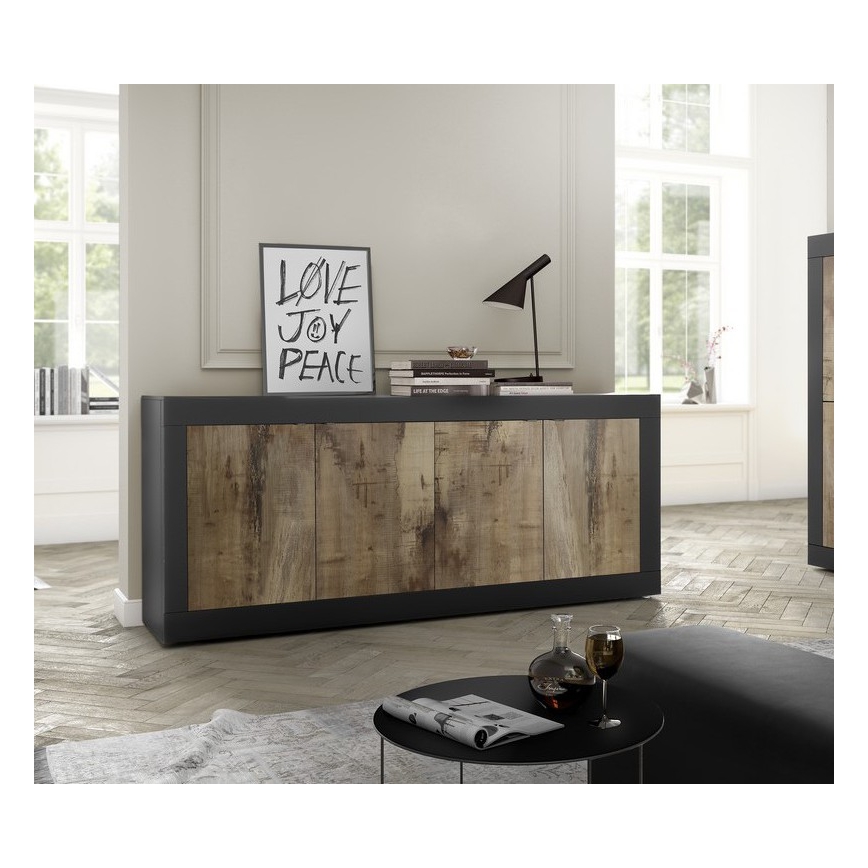 Komoda NERILA crna/smeđa