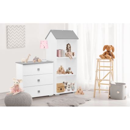 Komoda PABIS 87x83 cm bela/siva